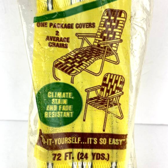 Wellington Re Web Kit Yellow Black Lawn Chaise Webbing 72 Ft - Picture 2 of 3